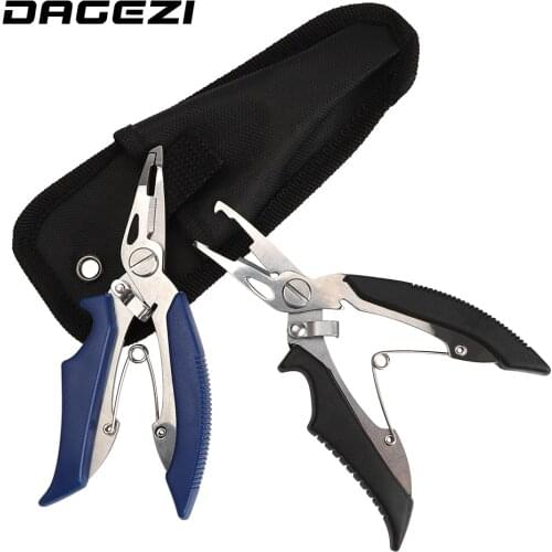 DAGEZI 2 Colors Fishing Pliers with package Scissors Line Cutter Remove Hook black/blue Fishing Tackle Tool