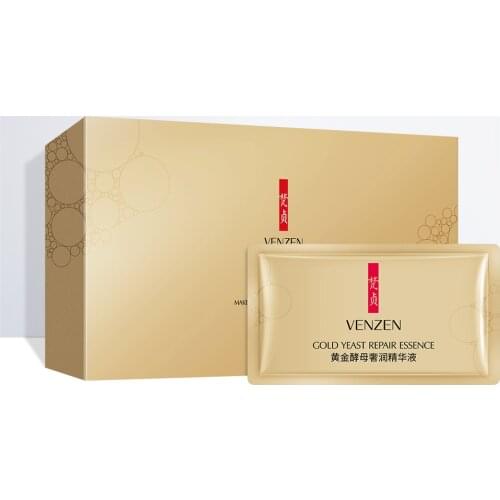 VENZEN 2ml*30 Pcs Face Skin Care Moisturizing Hyaluronic Acid 24k Gold Yeast Serum Facial Acne Treatment Anti Aging