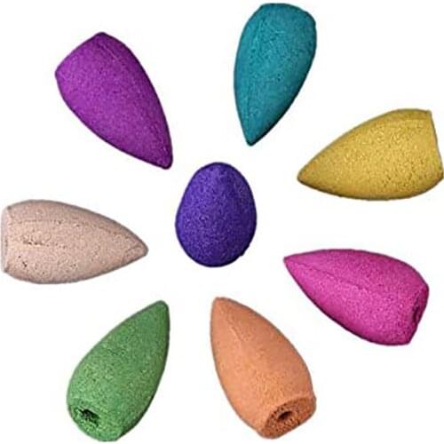 20pcs/Bag Bullet Backflow Incenses Sandalwood Tower Incense Burner Fragrant Reflux Aromatherapy Cones Household Perfume