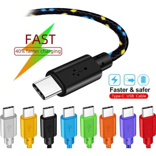 USB Type C Cable Fast Charging Type-C Data Cord For Samsung S10 S9 S8 Xiaomi Huawei Mobile Phone Charging Wire Cable Usb C Cable