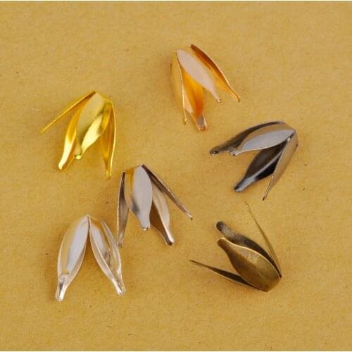 1000Pcs 13x8mm Flower Petal Beads Caps Bulk End Spacer Charms Bead Caps For Jewelry Making Accessories DIY Supplies