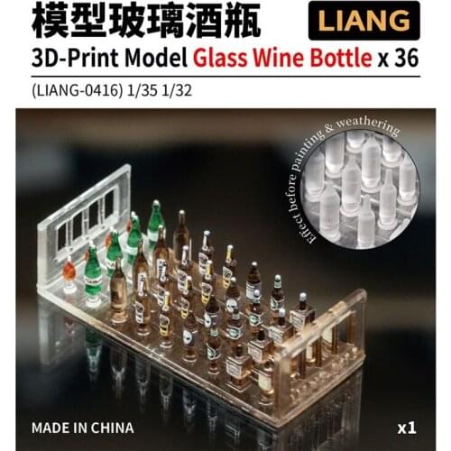 LIANG 0416 1/35 Scale 3D-Print Model Glass Wine Bottle X36 kit