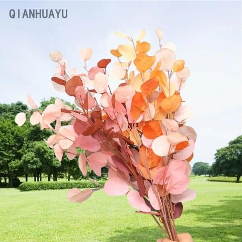 Artificial Eucalyptus Leaves Branch Retro Green Silk Apple Leaf For Palnt Ornament DIY Wedding Shooting Prop Home Decor Supplies