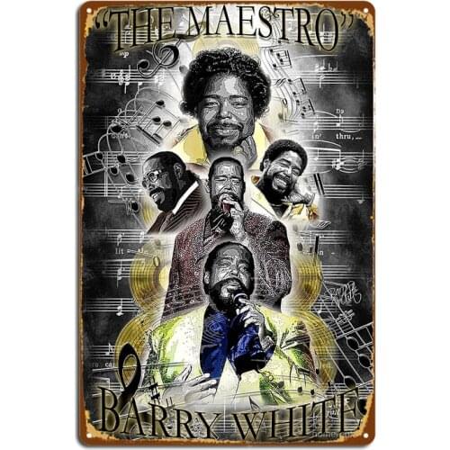 Barry White The Maestro D-6 Shirt Metal Signs Wall pub Club Bar Vintage Mural Painting Tin sign Posters