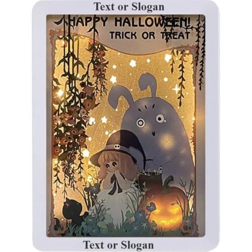 Cute Halloween theme trick or treat childrens room fun night light home wall art decoration picture frame painting