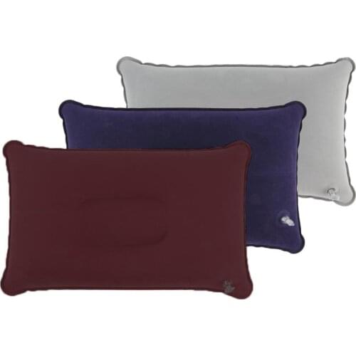 Outdoor Air Inflatable Pillow Portable Folding Double Sided Flocking Cushion for Travel Plane Hotel Sleep