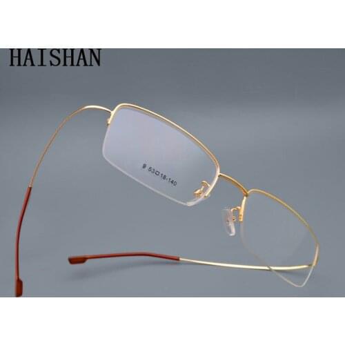 Glasses Frame Half For Men And Women Super light Glasses Gold Wire Side Thin Legs Silver Thin Border fine temple elasticity