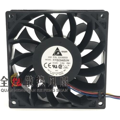 Original FFB0948VH 48V 0.26A 9025 9 cm PWM temperature control speed regulation large air volume communication cooling fan