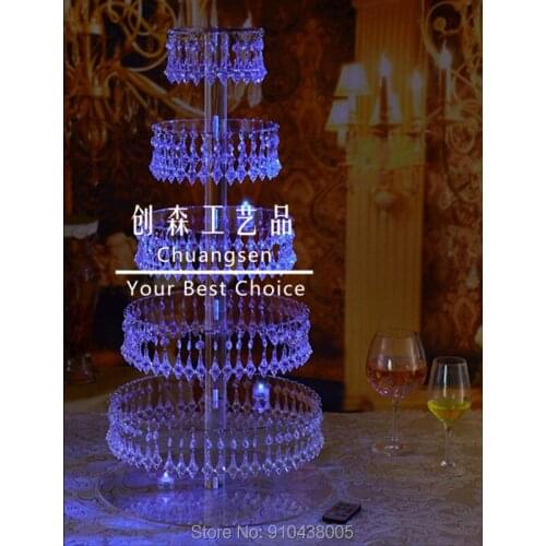 Wedding cake stand hanging acrylic crystals,tall cake cupcake stand , bling cake stand cupcake centerpiece