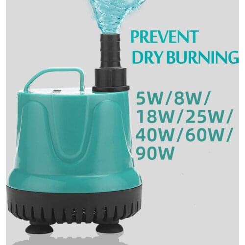 5/8/18/25/40/60/90W Submersible Water Pump 300-4000L/H 220-240V Fish tank Bottom suction pump submersible pump for aquarium
