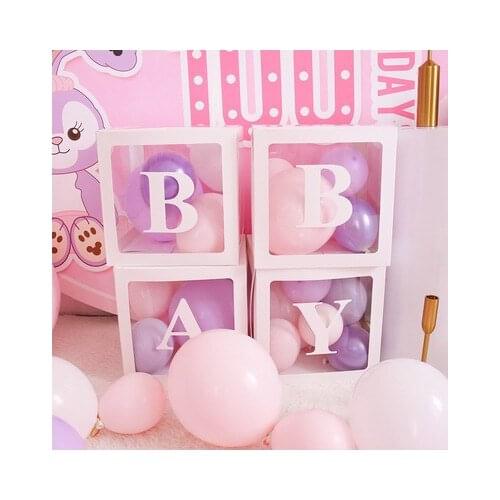 30Cm Transparent Balloon Box Baby One Blocks Boy Girl Party Gift Box Wedding Decoration Baby Shower Birthday Party Accessories