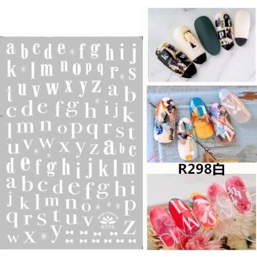 Self-adhesive 3D Stickers for Nails Lower Case Letter Nail Art Decorations Small Size Fashion Stickers Women Girl Nail Foil