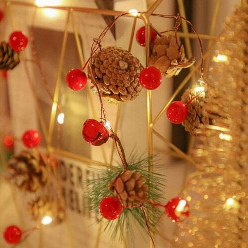 C2 Pine Cone Lights 2M 20LED copper wire light Christmas String creative Garland Fairy Lights For WeddingTree Home Party Decor