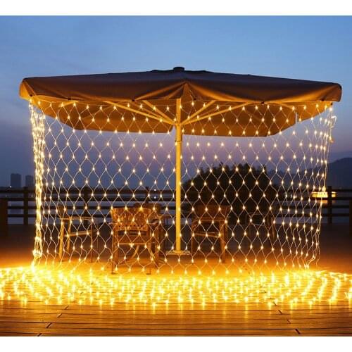 8 Modes LED Net String Lights Outdoor Holiday Party Fairy Garland Lights For Garden Christmas Decor Night Light Curtain Lights