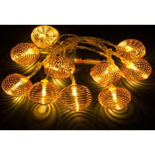 LED Iron Round Spring Festival Birthday Party Light String Decorative Lamp Wind Grid Props Supplies
