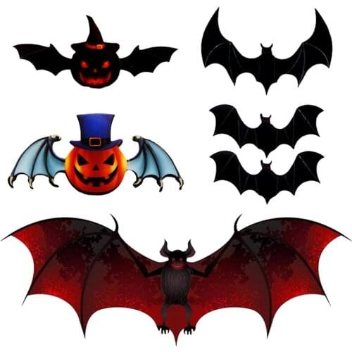 Halloween Decoration 3D Black PVC Bat Halloween Party DIY Decor Wall Sticker Bar Room Halloween Party Scary Decos Props 60pcs