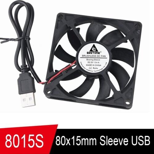 2pcs Gdstime fans 3inch 80mm 8cm 5V USB 80X80X15mm 8015 DC brushless 80*10mm cooler PC computer axial cooling fan