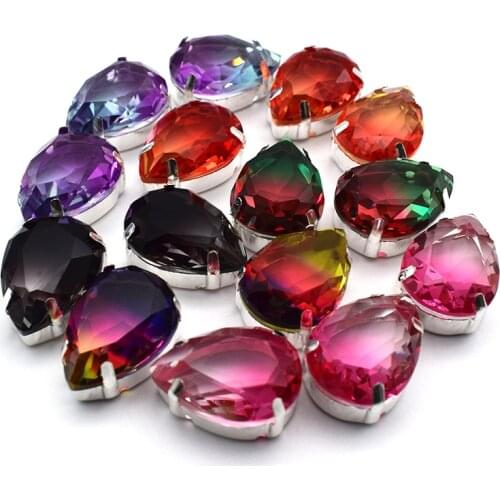 High Quality Glass Crystal K9 Fancy Stone Teardrop Flatback Tourmaline Rhinestone Naked Diamond For DIY Jewelry Accessorie