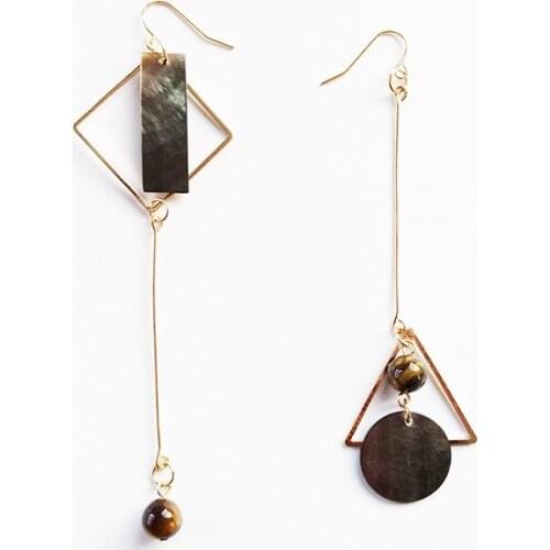 Retro Triangle Asymmetric Earrings Womens Long Geometric Jewelry Romantic Valentines Day Gift