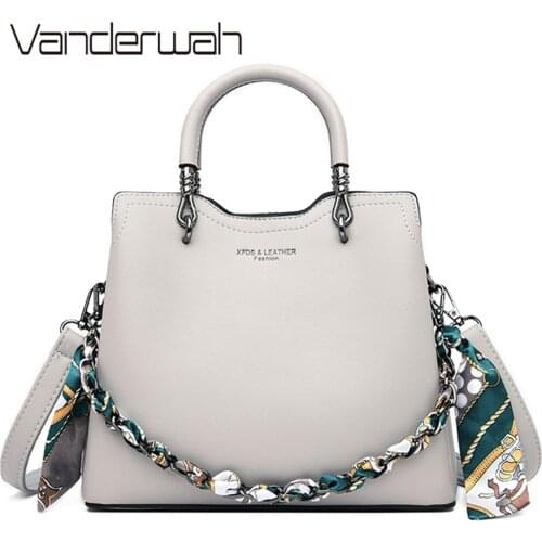 Woman Handbags High Quality Leather Bag Female Scarves Chain Shoulder Crossbody Bags For Women Party Ladies White Totes Bolsas