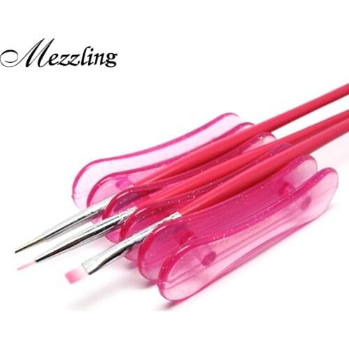 1pcs Pro Nail Art Brush Holder Pink Plastic Nail Pen Design Display Tool Acrylic UV Gel Brush Rest Stand for Nail Decoration