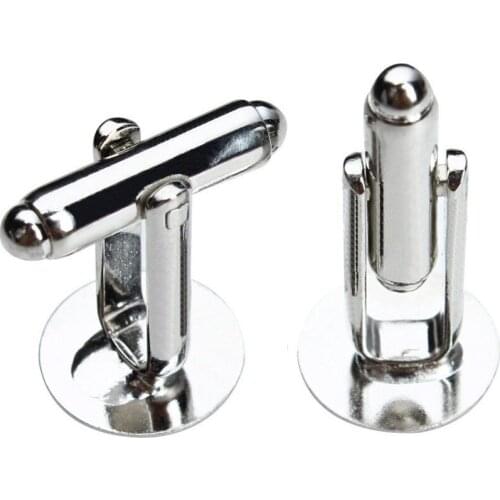 10 PCS 8mm Round Flat Base Cufflinks Metal Copper Rhodium Gold Cufflinks Base Setting For Jewelry Making