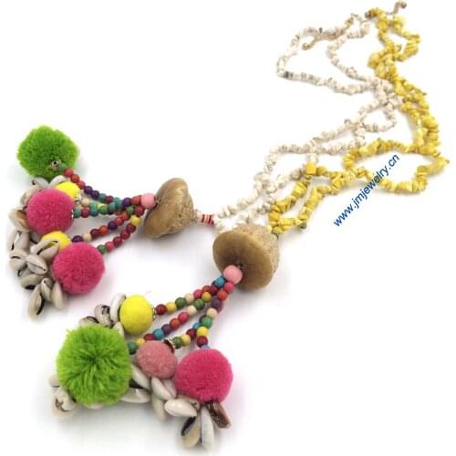 2016 New design Luxury long statement bib Bohemian Necklace long tassel pendants Necklace