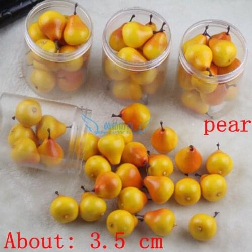 30pcs/bag About 3.5 cm simulation model mini pear fruits vegetables decorative artificial fruits compote Simulation 011