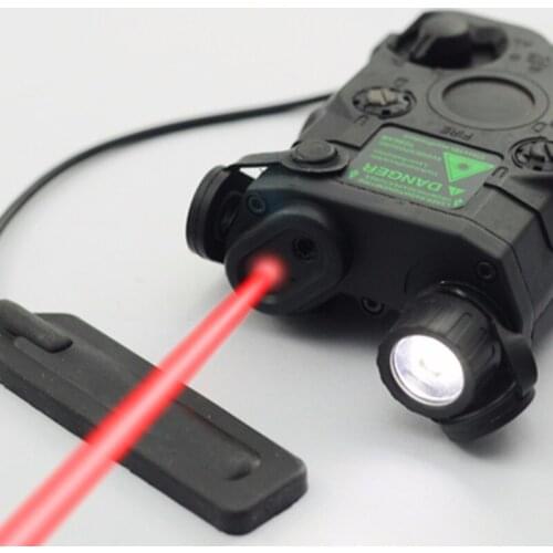 Airsoft Red Dot Laser Tactical AN/PEQ-15 White LED Flashlight 270 Lumens IR Lens Laser for 20mm Rail Hunting Rifle Battery Case