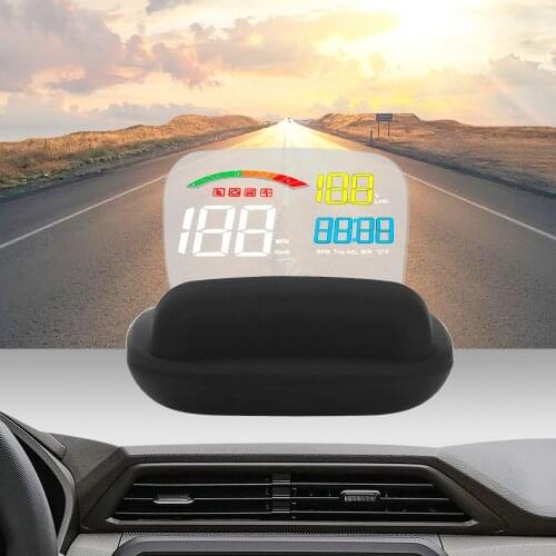 Auto Detector Car GPS Speedometer Projector Universal RPM Voltage Mirror Head Up Display C800 OBD2+HUD Water Temperature