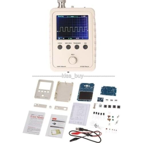 Digital Oscilloscope DIY Kit Parts with Case SMD Soldered Electronic Learning Set 1MSa/s 0-200KHz 2.4" TFT Handheld Pocket