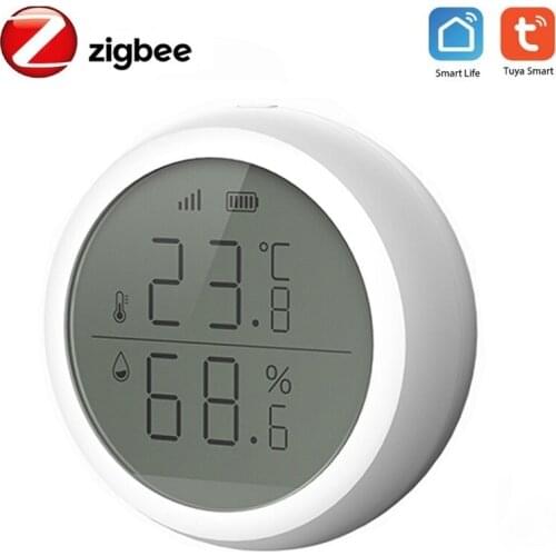 Tuya Zigbee Temperature Humidity Sensor Detector LCD Digital Indoor Hygrometer Thermometer Smart Life APP Smart Home Automation