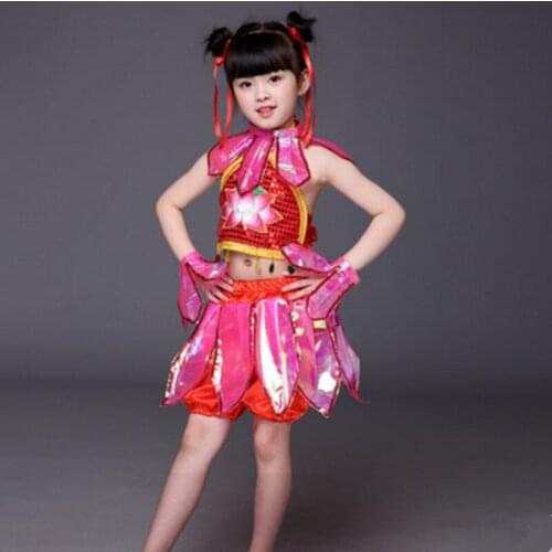Nezha lotus flower costumes for children kindergarten dance clothes halloween cosplay plant cosplay festival dance costumes