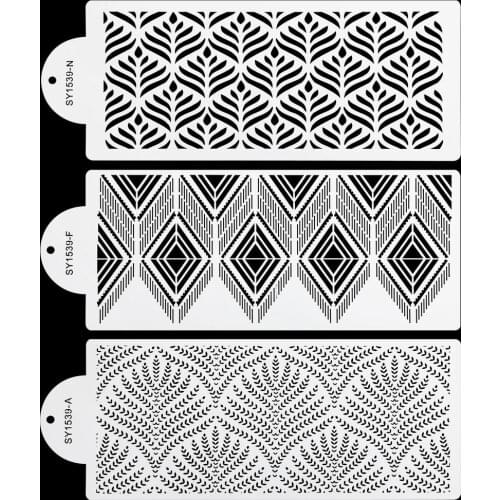 DIY Bohemian Style Plastic Sugar Sieve Mold Fondant Printing Mold Hollow Wedding Cake Edge Decoration Template Baking Tools Hot