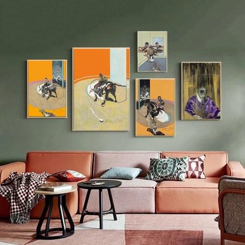 Francis Bacon Famous Artist Abstract Bullfight Canvas Painting Poster and Print for Living Room Decor Wall Art Decor