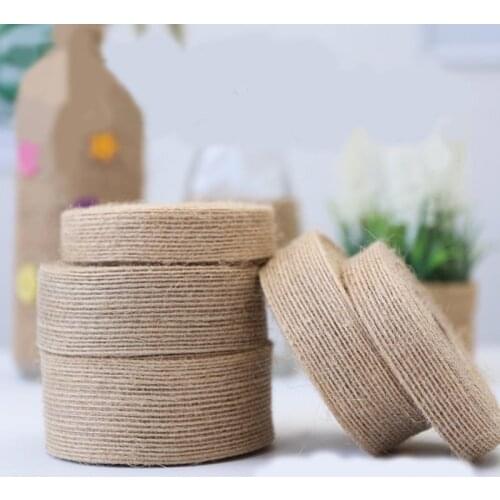 10meter Natural Jute Burlap Ribbon for DIY Gift Craft Vintage Wedding Birthday 1.5-3.8cm Jute Ribbon Party Decoration
