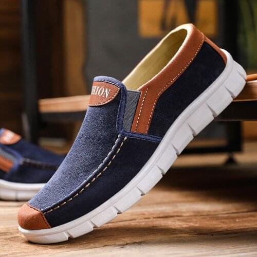2021Casual Men Doug Shoes Spring Autumn Male Loafers Spring Autumn Flat Mans Canvas Footwear Breathable Comfortable Boat Shoes