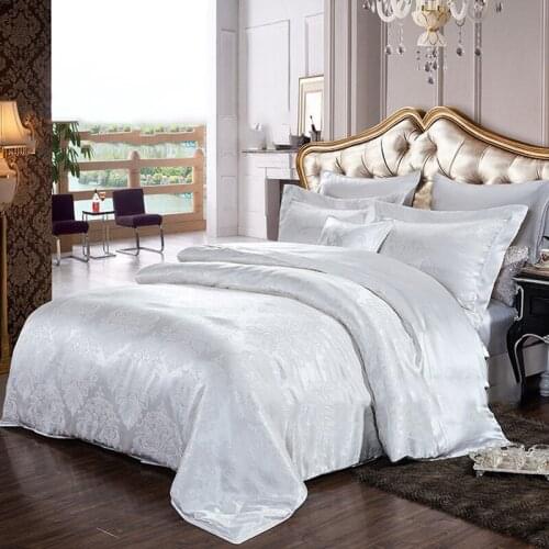 Svilelg Silk 4-Piece Set 19 Momme100% Mulberry Silk Nordic Style Jacquard Silk Quilt Cover Bed Sheet