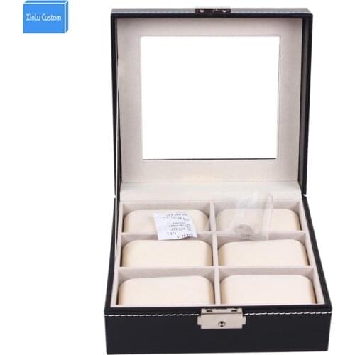 New leather men/women collect organizador portable Container Watch box 6 jewelry display box gift case wholesale drop shipping