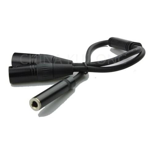 Wholesale 50pcs/lot Brand New 0.18M XLR Merger Microphone Y Combiner 1/4" female to 2 xlr male Microphone Cable adapte