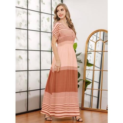 New Summer Women Dress Muslim Elegant Print India Abayas Moroccan Kaftan Short Sleeve Turkey Islamic Clothing Vestidos jubah