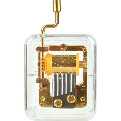 Portable Transparent Hand Crank Mechanical Music Box Musical Toy Party Gift Education Toy New