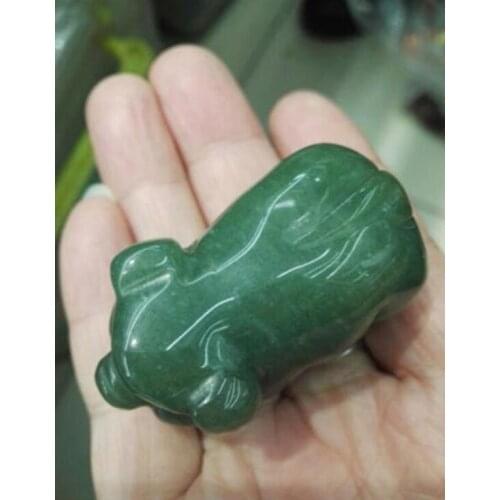 Drop shipping Hand Carved Natural Dongling Jade Pig statue wholesale fine jewelry