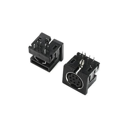 DIN 8 Pin Female S-video PCB Mounted Sockets Connectors 2 Pcs