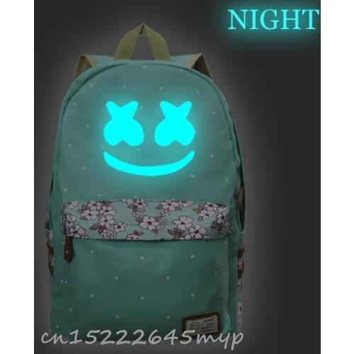 DJ Marshmello Backpack Luminous Usb Laptop School Bag For Girls Boys Teenagers Childrens Cool Bookbag birthday gift
