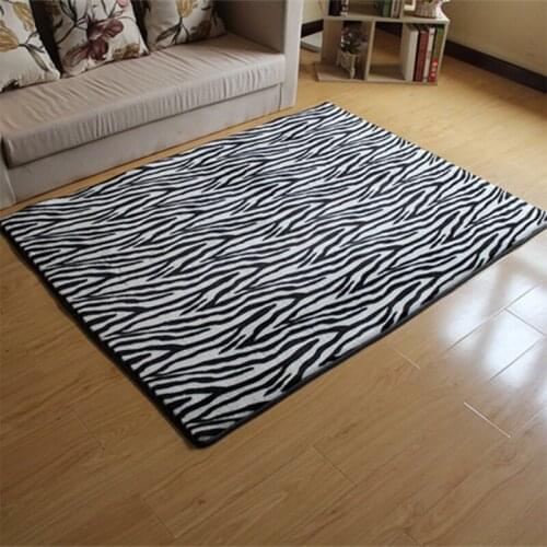 Nordic Simple Cow Printed Shaggy Carpet For Living Room Kids Room Floor Rugs Fluffy Mats Imitation Animal Skin Faux Fur Area Rug