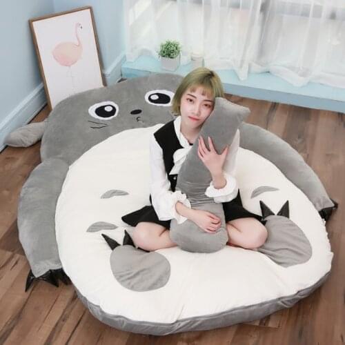 Japan Anime Totoro Plush Bed Big Stuffed Cat Sleeping Bag Bed Tatami Mattress 200cm x 150cm DY50464