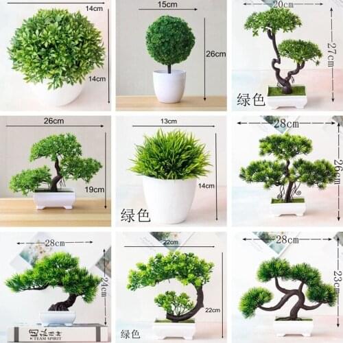 Green Artificial dried flowers Pine Tree Grass Plants Bonsai Home decoration Accessories Bedroom Room Decor fake Plant flower