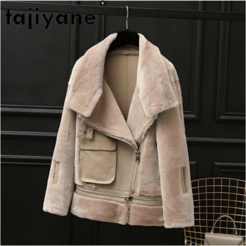 Leather Genuine 2021 Jackets Womens Winter Sheepskin Coat Woman Real Wool Fur Coats Female Jacket Mujeres Abrigos TN598