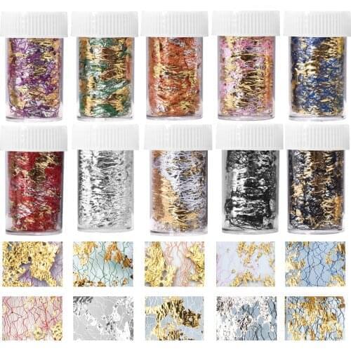 3D Gold Foil Paper Resin Silicone Mold Fashionable DIY Nail Material Colorful Mesh Epoxy Filler Design Decorative Art 4*50cm